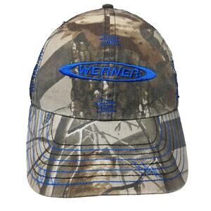 Werner Enterprises Baseball Cap Brown Camo One Size Mesh Distressed Trucker Hat